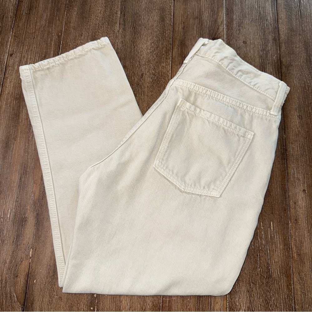 Old Navy Jean Slouchy High Rise Straight Leg 4 cream Tapered - Picture 2 of 9
